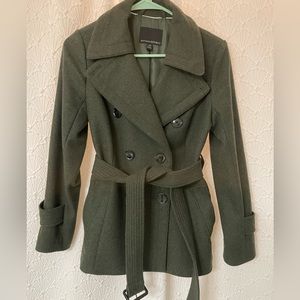 Banana Republic Wool Green Coat Size X-Small